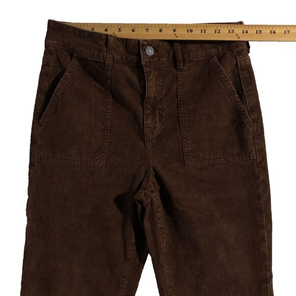 American Eagle Outfitters Pants Womens 8 Brown Corduroy Super Hi-Rise Flare - Picture 4 of 12